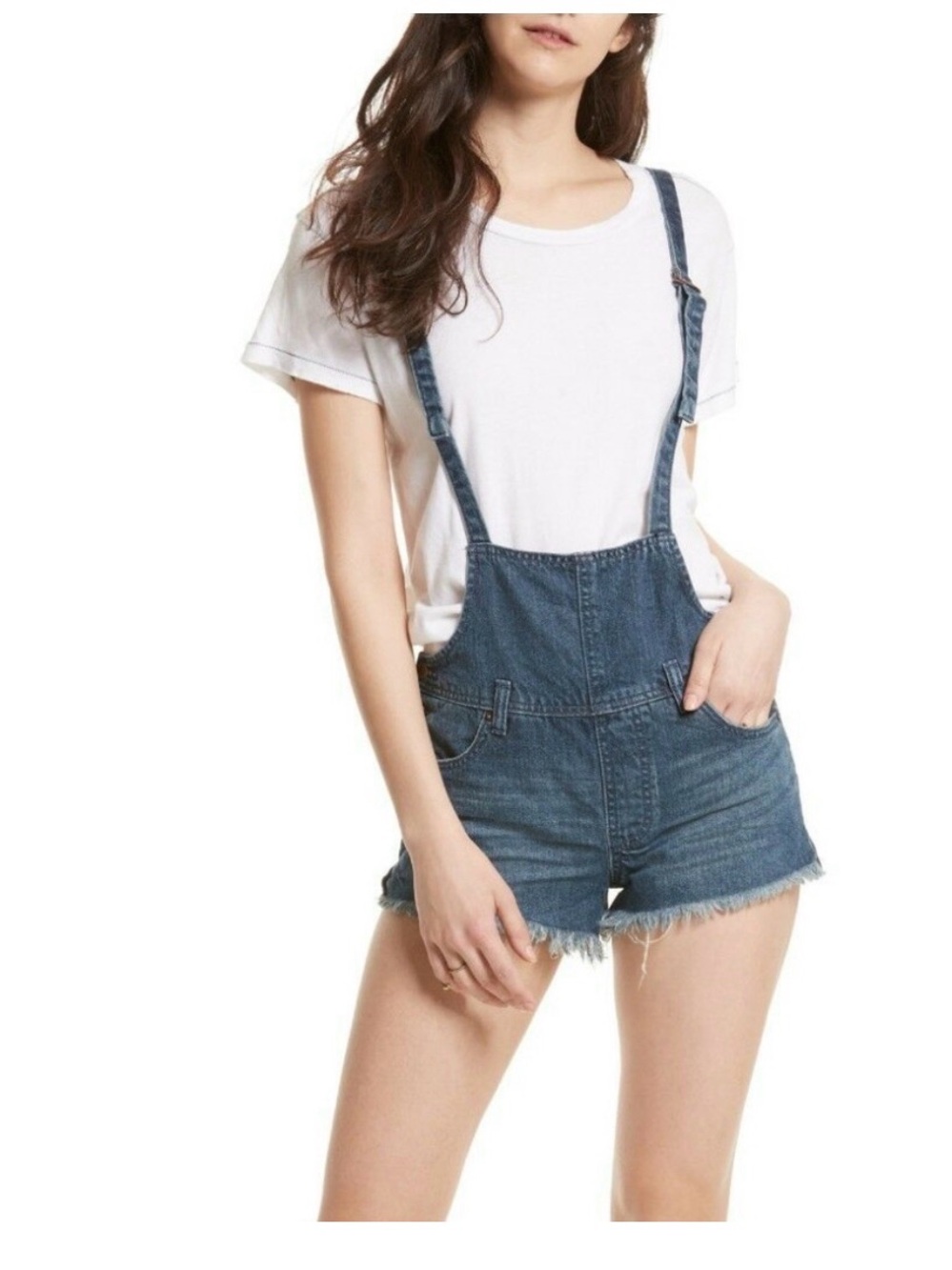 Free People Denim Short Overalls Size 24